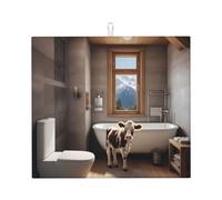 Alfombrilla de secado para cocina Wzywhj baño patrón de vaca alpina hecha de esponja absorbente de agua 18 x 16 pulgadas