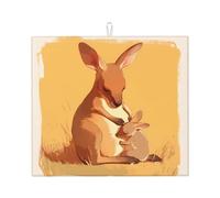 Alfombrilla de secado para cocina Wzywhj Kind Kangaroo Mother Impresión hecha de esponja absorbente de agua 45,7 x 40,6 cm
