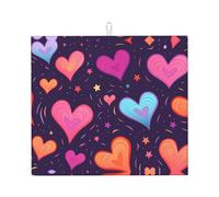 Alfombrilla de secado para cocina Wzywhj Shooting Star Heart Printing hecha de esponja absorbente de agua 45,7 x 40,6 cm