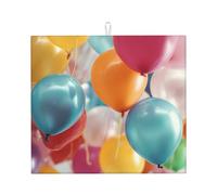 Alfombrilla de secado para encimera de cocina, absorbente, plegable, antideslizante, con hermoso globo que se quita