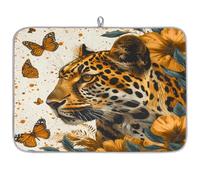 Alfombrilla de Secado para s con diseño de Animales: Leopardo y Mariposa, 1