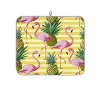 Alfombrilla de Secado para s Pink Flamingo Pine de 16x18 Pulgadas, absorben