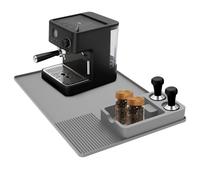 Alfombrilla de silicona antideslizante 2 en 1 con almohadilla de tamping, resistente al calor, almohadilla de secado de cocina, accesorio para cafetera espresso (gris, 2)