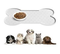 Alfombrilla de silicona antideslizante, mantel individual de doble cuenco antiderrames, fácil de limpiar, portátil para salir