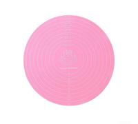 Alfombrilla de silicona antideslizante para tocadiscos de tartas con escala grabada de pulgadas y centímetros para hornear precisión (polvo)