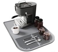 Alfombrilla de silicona grande para cafetera, antideslizante, resistente al calor, apta para lavavajillas, gris, 60 x 40 cm
