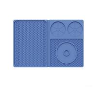 Alfombrilla de silicona negra con borde para zona para sal y azúcar, protección de mostrador para camareros domésticos, dimensiones de 26 x 20 x 3 cm (azul oscuro)
