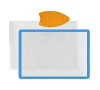 Alfombrilla de silicona para apliques y manualidades, incluye lámina antiadherente para prensa de calor y almohadilla de silicona para hierro (14 x 18 pulgadas)