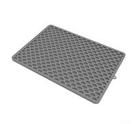 Alfombrilla de silicona para atrapar arena con borde elevado y diseño de doble capa, desmontable para un fácil mantenimiento, resistente a los arañazos para propietarios de gatos (gris)