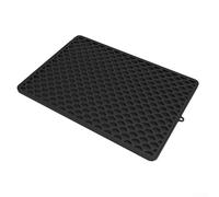 Alfombrilla de silicona para atrapar arena con borde elevado y diseño de doble capa, desmontable para un fácil mantenimiento, resistente a los arañazos para propietarios de gatos (negro)