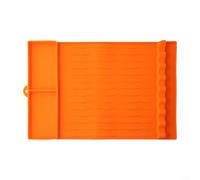 Alfombrilla de silicona para barbacoa Weber con ranuras para condimentos, soporte para espátulas resistente al calor, organizador de herramientas antideslizante, 42,5 x 29,8 cm (naranja)