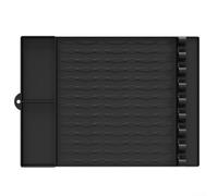 Alfombrilla de silicona para barbacoa Weber con ranuras para condimentos, soporte para espátulas resistente al calor, organizador de herramientas antideslizante, 42,5 x 29,8 cm (negro)