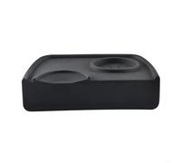 Alfombrilla de silicona para café expreso, almohadilla antideslizante para extracción de grado barista, 7.35 x 4.75 pulgadas, color negro (compatible con todos los Manu(A)