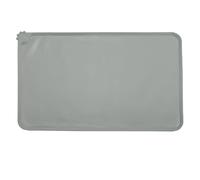 Alfombrilla de Silicona para Comederos de Perros y Gatos, Antideslizante Impermeable Tapete para Comer de Mascota, Alfombrillas con Borde 48x30cm Gris