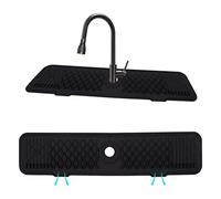 Alfombrilla de silicona para fregadero de cocina, grifo antisalpicaduras, alfombrilla de goteo para fregadero, alfombrilla para atrapar agua para cocina y baño, 61 x 14 x 0,5 cm