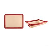 Alfombrilla de silicona para hornear con líneas guía para macarons perfectos, tabla de repostería antiadherente para amasar masa, 42 x 29,5 cm, gris (40 x 30 cm, rojo amarillo)