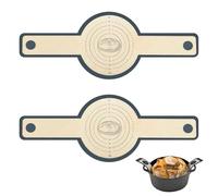 Alfombrilla de silicona para horno holandés, 2 unidades, resistente al calor, de silicona de grado alimenticio, alfombrilla de transferencia de masa reutilizable con mango largo para freidora de aire