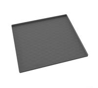 Alfombrilla de silicona para inodoro con borde elevado antideslizante para asiento de inodoro portátil, 60 x 50 cm, color negro (60 x 60 cm, gris)