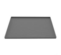 Alfombrilla de silicona para inodoro con borde elevado antideslizante para asiento de inodoro portátil, 60 x 50 cm, color negro (65 x 60 cm, gris)