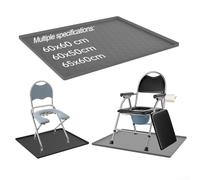 Alfombrilla de silicona para inodoros de cabecera, bordes elevados para contener derrames y seguridad (65 x 60 cm, gris)