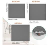 Alfombrilla de silicona para inodoros de cabecera, bordes elevados para contener derrames y seguridad (65 x 60 cm, negro)