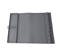 Alfombrilla de silicona para parrilla Weber con construcción resistente al calor, bandeja de goteo antideslizante y múltiples ranuras para sostener espátulas, pinzas y botellas de barbacoa de forma