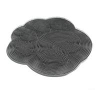 Alfombrilla de silicona para pies de ducha con diseño de ventosa, almohadilla de masaje de cerdas suaves para limpieza de pies, adecuada para montaje en pared o colocación en el suelo (gris)