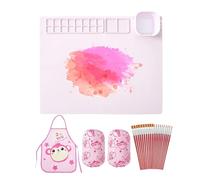 Alfombrilla de silicona para pintura, moldes de silicona, alfombrilla de silicona para pintura, alfombrilla de silicona gruesa y lavable para niños con paleta para pintura artística, arcilla,