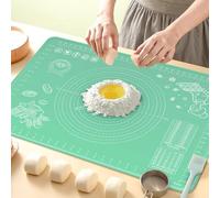 Alfombrilla de silicona para repostería, 80 x 60 cm, extragruesa, antiadherente, con medidas y aumento de bordes, tabla de masa de silicona de grado alimenticio para repostería, pan, galletas, pizza