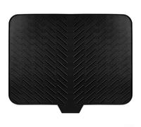 Alfombrilla de silicona para secar platos diseñada para mantener el área del fregadero limpia y organizada (negro)
