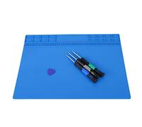 Alfombrilla de silicona para soldar, Reparación de aislamiento térmico Plataforma de mantenimiento para el servicio de reparación del teléfono Soldadura térmica magnética 350MM * 250MM(Armada)