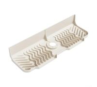 Alfombrilla de silicona reutilizable para fregadero para el área del grifo, reduce las salpicaduras de agua mientras apoya la colocación organizada de cepillos y esponjas (beige)