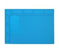 Alfombrilla de soldadura de silicona grande con ranura para banco de trabajo de electrónica, almohadilla antiestática