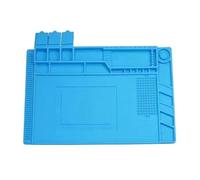 Alfombrilla de soldadura de silicona para reparación de electrónica, 45 x 30 cm, resistente al calor hasta 500.0 °C, antideslizante, con organización de componentes para soldadura y reparaciones