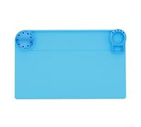 Alfombrilla de soldadura de silicona resistente al calor, 45 x 28 cm, estación de reparación antideslizante para electrónica, bricolaje, teléfono, reloj, mantenimiento de computadora, color azul TE