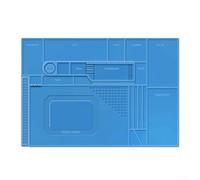 Alfombrilla de soldadura TE-702 Almohadilla de trabajo de silicona resistente al calor con superficies antiestáticas, 55 x 38 cm, para reparación y soldadura electrónica, rojo (azul)