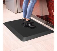 Alfombrilla de suelo antifatiga, alfombrilla de cocina, alfombrilla de escritorio de pie, Comfort at Home, oficina, garaje, espuma de poliuretano (PU) (negro, 100 L x 50 B x 2,5 D)