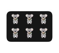 Alfombrilla de suelo con borde de bloqueo de 40 x 60 JKIEGOQ Koala sosteniendo un ramo de flores, parte inferior antideslizante moldeada por goteo, ideal fácil de limpiar y resistente a la