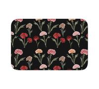 Alfombrilla de suelo con borde de bloqueo de 40 x 60 pulgadas, diseño de claveles WHJSHOP que expresa amor maternal, parte inferior antideslizante moldeada por goteo, ideal fácil de limpiar y
