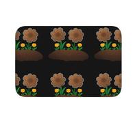 Alfombrilla de suelo con borde de bloqueo de 40 x 60 pulgadas, flores WHJSHOP plantadas en estiércol de vaca, parte inferior antideslizante moldeada por goteo, ideal fácil de limpiar y resistente a la
