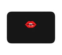 Alfombrilla de suelo con borde de bloqueo, dobladillo de 40 x 60 pulgadas, impresión WHJSHOP Kiss the Lips antideslizante, parte inferior moldeada por goteo, ideal fácil de limpiar y resistente a la