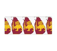 Alfombrilla de teclado grande con estampado de mapa de la bandera de Sri Lanka, alfombrilla de teclado para juegos, tamaño grande y largo, almohadilla de escritorio completa para computadora portátil
