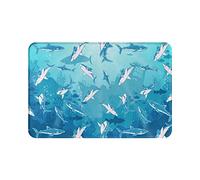 Alfombrilla de tiburón para puerta, suave, antideslizante, para interior, absorbente, EasyHome, resistente a las manchas, para interior, 23.6 x 15.8 pulgadas, para entrada de casa, patio, debajo del