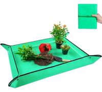 Alfombrilla de Trasplante Estera de Trasplante de Plantas Impermeable, 100 x 100 cm Tapete Trasplante Plegable, Verde Estera de Jardinería, Alfombrilla de Jardinería para Plantas de Interior Exterior