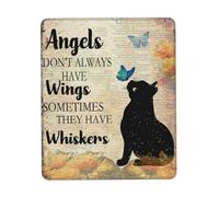 Alfombrilla Decoración De Gato: Los Ángeles Negros No Siempre Tienen Alas, A Veces Tienen Bigotes. 25X30Cm Antideslizante Alfombrilla Raton Bordes Cosidos Mousepad para Pc Escritorio