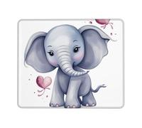 Alfombrilla Elefante Lindo 25X30Cm Antideslizante Alfombrilla Raton Pequeña Tappetino per Mouse para Escritorio Oficina