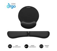 Alfombrilla ergonómica SUBBLIM + reposamuñecas teclado espuma elástica impermeable negra