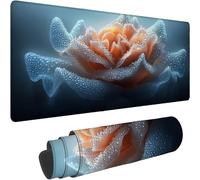 Alfombrilla Escritorio 1200 x 600 x 3mm Alfombrilla Ratón XXL Gris Mouse Pad, Superficie Impermeable, Bordes Cosidos, Base Antideslizante de Caucho, Mejora la Precisión y Velocidad, Flor Patrón xn-383
