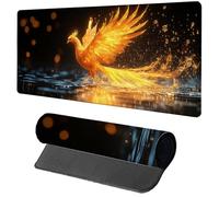 Alfombrilla Escritorio Amarillo Alfombrilla Ratón XXL 1000x500x3mm, Gaming Mousepad Phoenix, Mejora La Precisión Y La Velocidad Wasserdicht Protector Escritorio para Gamer Accesorios Gaming PC 6-8501