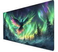 Alfombrilla Escritorio Aurora, Alfombrilla ratón Gaming Phoenix, Protector Escritorio con Base De Goma Antideslizante, Impermeable Mousepad para Aprender, Navidad 900x400x3mm A452